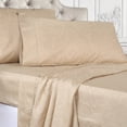 thumbnail image 5 of BNM Italian Paisley Cotton Blend Sheet Set, King, Sand, 5 of 7
