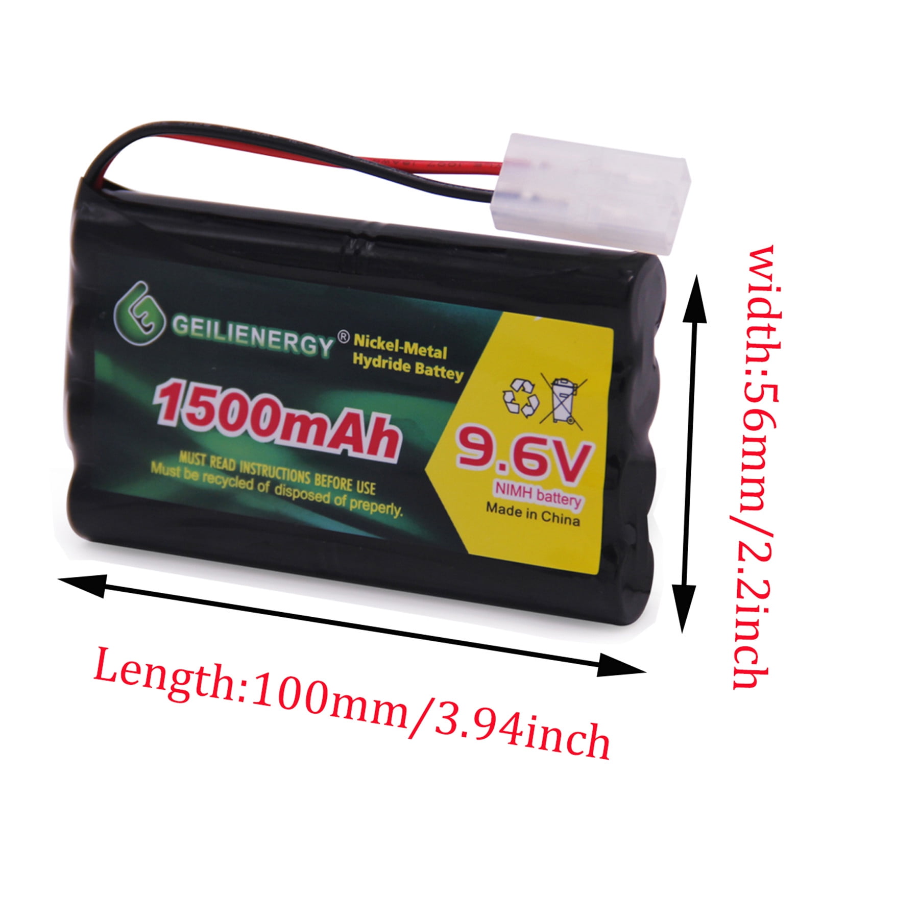 9.6V 1500mAh NI MH Rechargeable Replacement Hobby Battery Pack
