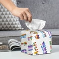 thumbnail image 4 of Tissue Box Cover, Trains colorful Pattern Leather Tissue Box Holder - Tissue Case Facial Paper Organizer for Bathroom, Vanity Countertop, Tabletop, Car, Night Stands,, 4 of 5