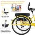thumbnail image 4 of Jacgood Adult Tricycle 24" Wheels 7-Speed Trike 3 Wheels Trike with Basket and Adjustable Paddle Portable Bicycle for Adults Exercise Shopping Picnic Outdoor Activities, Yellow, 4 of 6