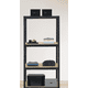 thumbnail image 2 of Organizador de estantes de 4 niveles, stock y cerradura, organizador de muebles negro, estante multiusos,Marrón, 2 of 3