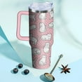 thumbnail image 6 of 40oz Skull Tumbler with Handle and Straw, Skeleton Gothic Floral Stainless Steel Insulated Cup with Lid and Straw, Horror Travel Coffee Mug Water Bottle, Birthday Halloween Gifts for Women Men, 6 of 6