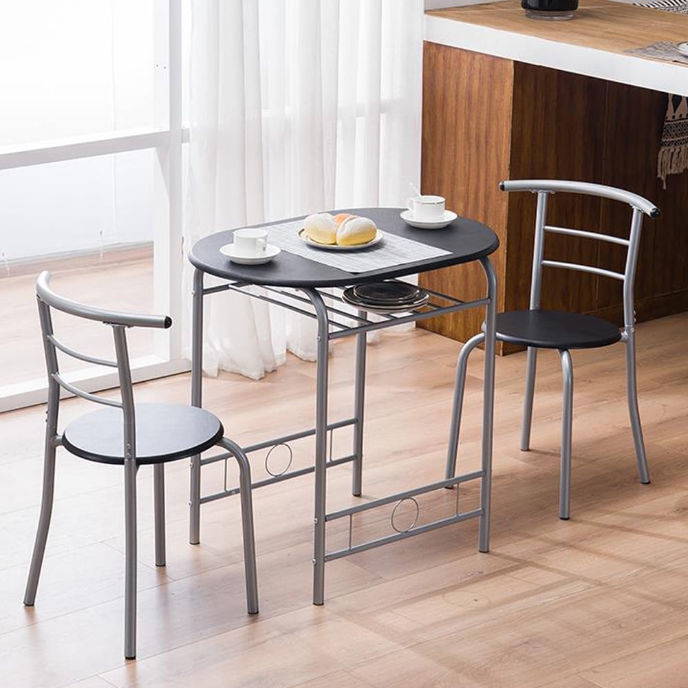 UBesGoo 3-Piece Wooden Kitchen Dining Room Round Table and ...