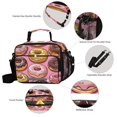 thumbnail image 3 of FORMRS Student Insulated Lunch Bag with Shoulder Strap Reusable Cooler Box for School, Cute Doughnuts Pattern, 3 of 9
