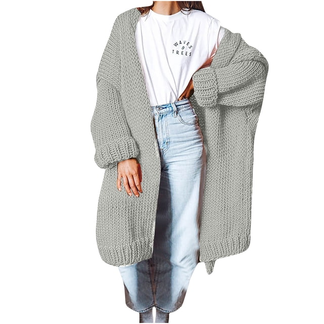 CEHVOM Women'S Fashion Knitted Long Pattern Cardigan Sweater Coat Clearance