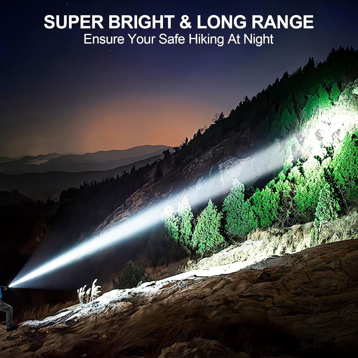Banral Flashlights High Lumens Rechargeable, Super Bright Long Range Small Powerful Flashlight, 6 Modes LED Tactical Pocket Waterproof Flash Light for Home Emergency (2, Orange)