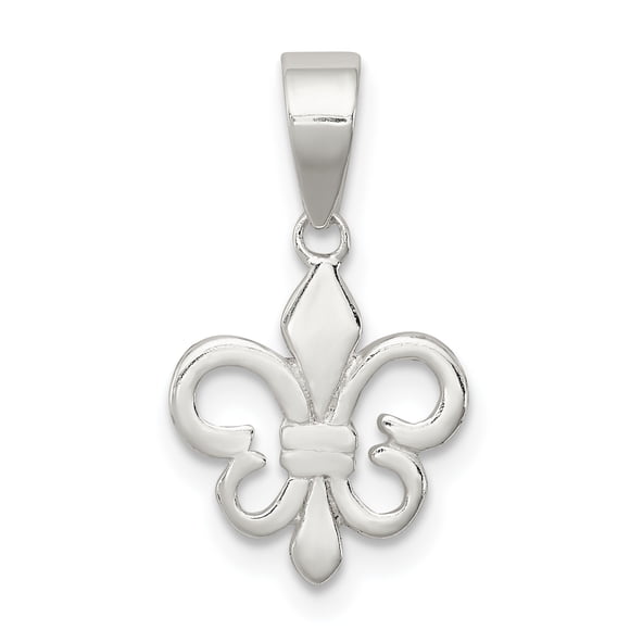 925 Sterling Silver Polished Fleur De Lis Shaped Pendant