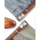 thumbnail image 3 of Belt for Men, Ratchet Belt with 1.5" Genuine Leather, Denim Belt with Easier Slide Buckle, Adjustable Trim to Fit, 3 of 3