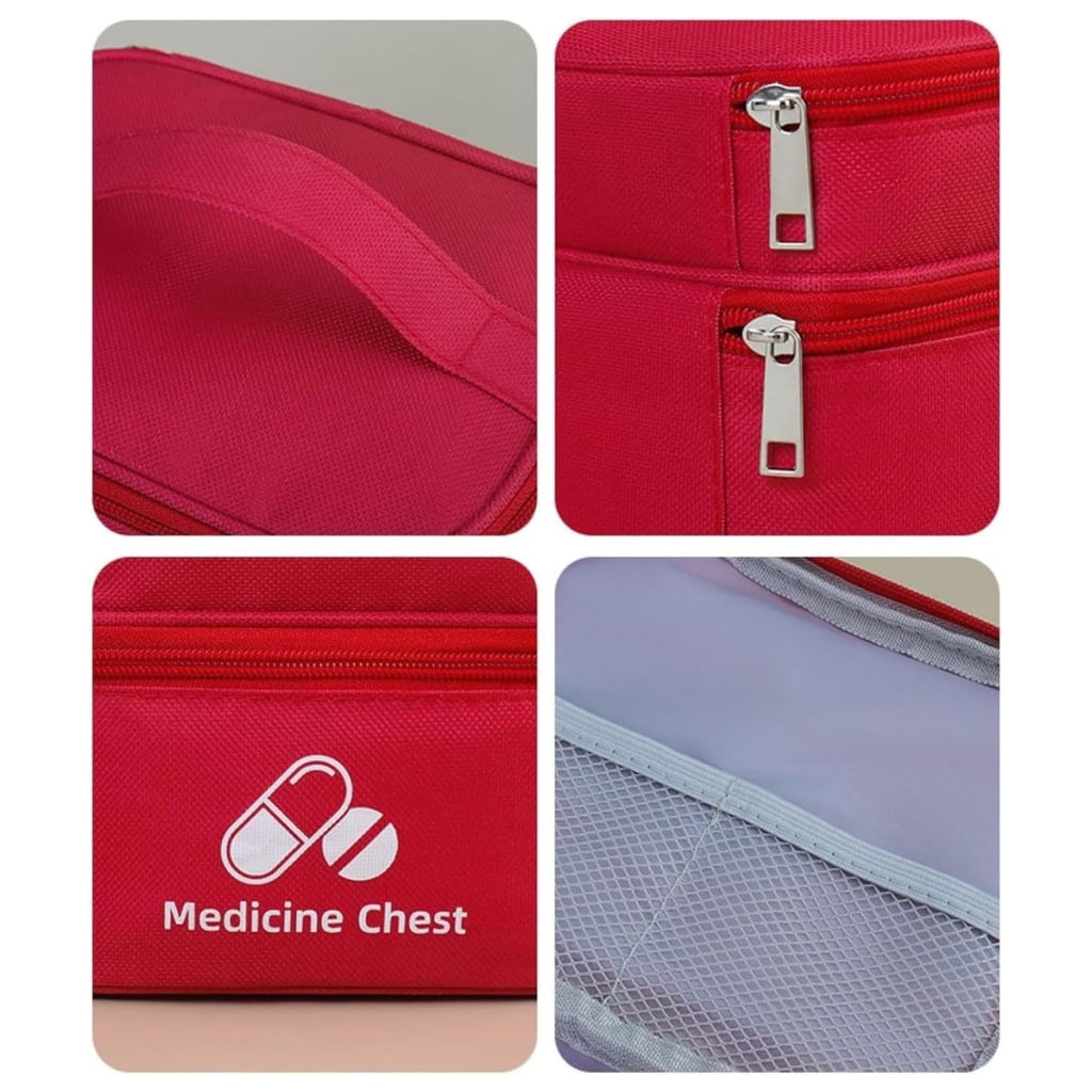 Double Layer First Aid Kit Polyester Material Waterproof Lining Lightweight Portable for Emergencies
