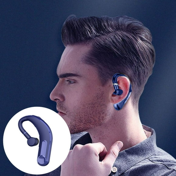 Auriculares inalámbricos Bluetooth monoaurales colgantes tipo oreja Bluetooth 5.0 para negocios, realizar y recibir llamadas telefónicas, IPX4, adecuados para deportes, correr, tapones para los oídos