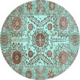thumbnail image 1 of Ahgly Company Indoor Round Abstract Light Blue Modern Area Rugs, 6' Round, 1 of 4