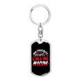 thumbnail image 1 of Call Me Mom White Red Stainless Steel or 18k Gold Premium Swivel Dog Tag Keychain, 1 of 8