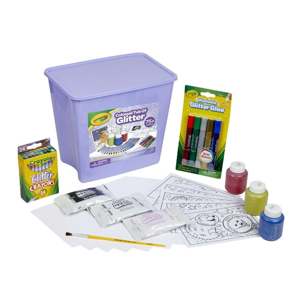Crayola Colossal Tub of Glitter Art Set, 81 Pieces, Gift for Kids