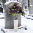 thumbnail image 5 of CuiLiyq Artificial Cemetery Flowers for Grave, Grave Decorations Roses, Memorial Flowers Bouquet with Vase for Grave Cemetery Decoration, 1 Bouquet, 5 of 7