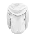 thumbnail image 4 of WTOBBY Women's Solid Color Zipper Hooded Cardigan Long Sleeved Sweatshirt Jacket, Casual Streetwear Top with Front Pocket and Comfortable Loose Fit,White M, 4 of 6