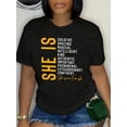 thumbnail image 1 of She Is Creative, Amazing, Magical, Smart & Kind" - Women's Casual Crew Neck T-Shirt with Letter Print, Short Sleeve, Breathable Polyester, Machine Washable, Spring & Summer, T-ShirtFather's Day, Mot, 1 of 8