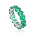 thumbnail image 3 of 18Kt White Gold SI Clarity HI Color Diamond Emerald Eternity Ring Women Anniversary Jewelry, 3 of 4