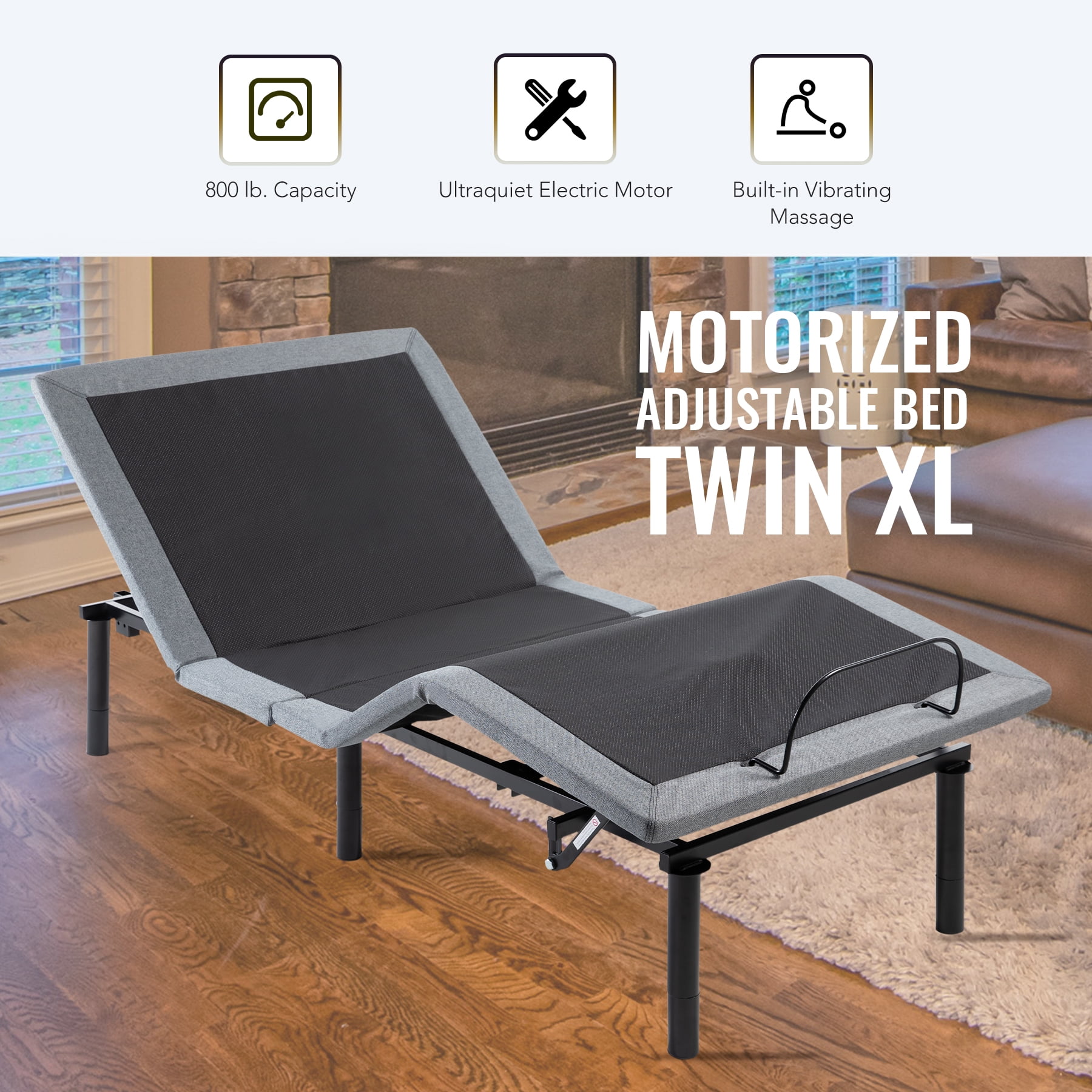 Bestco Electric Bed Frame for Twin XL Mattress with Remote, USB Ports