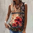 thumbnail image 2 of Birdeem Mode Femme Été Sans Manches Col en V Chandail Imprimé Blouse Décontractée, 2 of 6