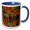 Blue/White, variant on 3drose, Biscoitos, Terceira Island, Azores, Portugal. Surf Crashing on Rocks., 11oz Two-tone Black Mug