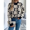 thumbnail image 6 of Women'S Round Neck Long Sleeve Sweater Loose Knitted Autumn and Winter Trend Fashion Casual Pullover Tops L, 6 of 9