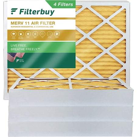 

Filterbuy 13x20x4 MERV 11 Pleated HVAC AC Furnace Air Filters (4-Pack)