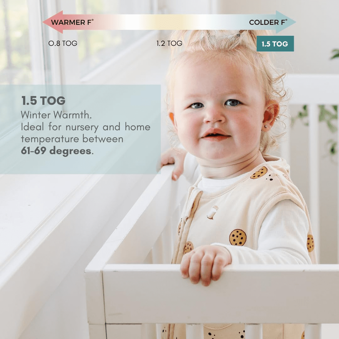 Tealbee Dreamsuit - Bamboo Sleep Sack with Legs - (1.5 Tog) Cookies 3T-4T