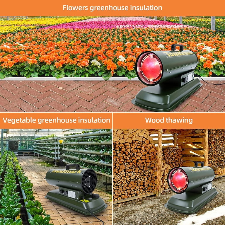 75,000 BTU Forced Air Diesel Heater u0026 Kerosene Heater, Torpedo Space Heater  with Thermostat Temperature Control, Portable for Outside, Jobsite, Garage  and Construction Sites - Walmart.com
