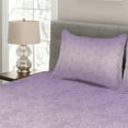 thumbnail image 2 of Ambesonne Lilac Quilted Coverlet 3 Pcs, Baroque Swirl Motifs, King Size, Lilac, 2 of 4