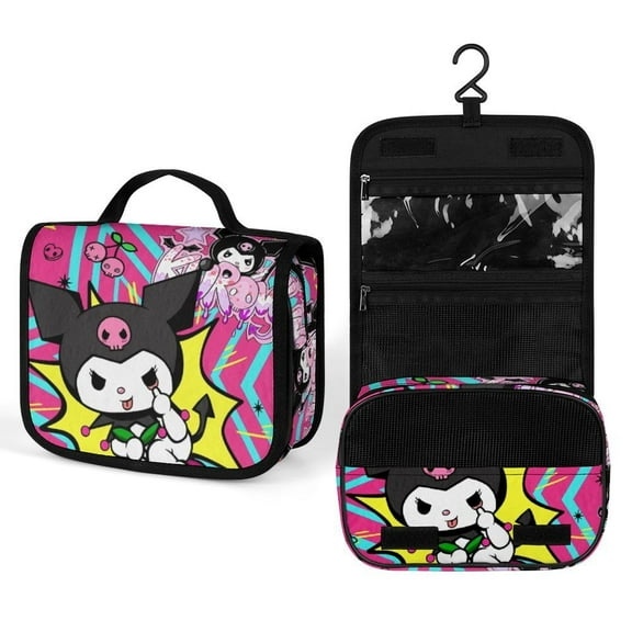 Kuromi And My Melody Hanging Travel Toiletry Bag Makeup Cosmetic Bag Organizer for Women Girls