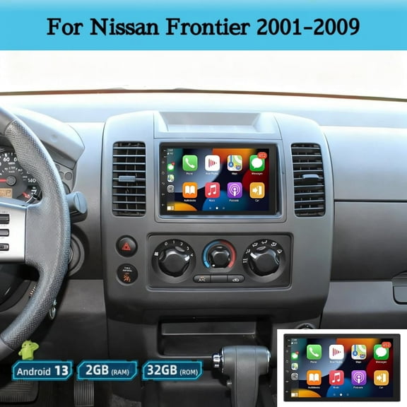 Corfhy Android 13 Car Radio for Nissan Frontier 2001-2009 Fit for Carplay Android Auto 7 inch Touch Screen WiFi GPS Bluetooth SWC Mirror Link, 2 32G