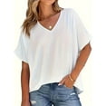thumbnail image 2 of SIEANE Women's Tops Summer Loose Fit V-Neck Lightweight Blouse, S-XXL, 2 of 5