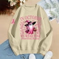 thumbnail image 4 of Women Cancer Awareness Pullover in October Pink Ghost Halloween Sweatshirts Short Sleeve Crewneck Pink Ribbon Survivor Gifts Tops, 4 of 5