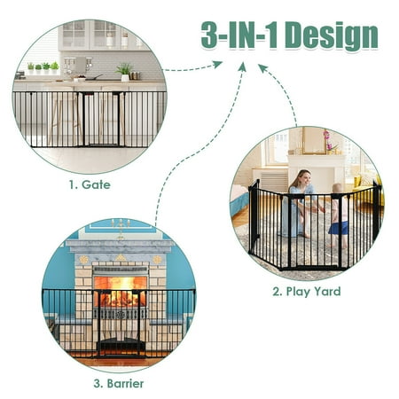 Costway Barriere De Securite Enfant Grille De Protection De Cheminee Parefeu En Fer 300x74 5cm Couleur Noir Walmart Canada Costway Barriere De Securite Enfant Grille De Protection De Cheminee Parefeu En Fer 300x74 5cm Couleur Noir Walmart Canada