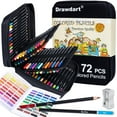 thumbnail image 1 of Juego de lápices de colores Drawdart de 72 colores con núcleo blando con funda, 1 of 7