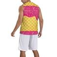 thumbnail image 5 of Easygdp Red Ice Cream Men's Mesh Basketball Jersey Quick Drying Sleeveless Shirts Fitted Muscle Tank Tops Sport Round Neck T-Shirt - Medium, 5 of 9