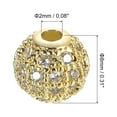 thumbnail image 2 of Charm Rhinestone Beads, 8 Pack 8mm Round Zircon Pave Spacer Beads for Jewelry Making (White - Gold), 2 of 6