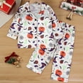 thumbnail image 2 of Tisuna Boys Halloween Pajama Set Soft Kids Sleepwear Pumpkin Printed Long Sleeve Outfit For Toddler And Comfortable Homewear White Size 18-24 Months, 2 of 8