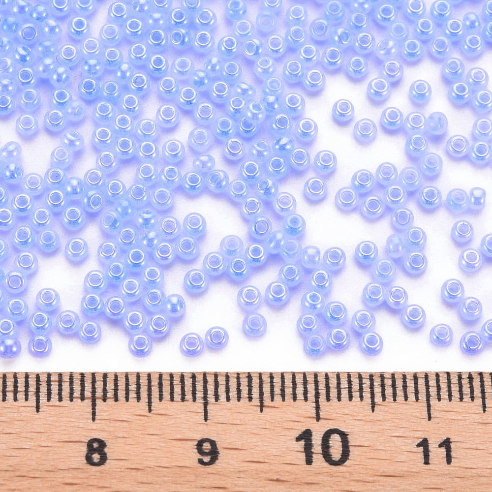 1pound 12/0 Imitation Glass Seed Beads Opaque Colours Luster Round Cornflower Blue 2x1.5mm Hole: 1mm about 40000pcs/Pound