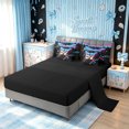 thumbnail image 5 of meiyoeat Dripping 67 Baseball Ice Cream Twin Bedding for Boys, Crossed Bat Stars Sport Bedding Comforter Set, Black Reversible, 7-Piece, 5 of 6