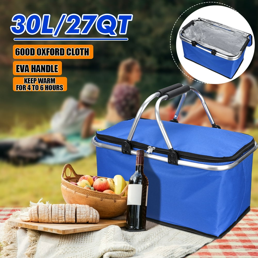 picnic cooler bag with plates