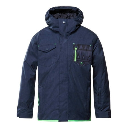 Quiksilver Boys Versus 1K Snow Jacket Navy Blue Size Large 14