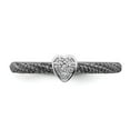 thumbnail image 4 of Sterling Silver Stackable Expressions Black Plated 0.02 Ct. Diamond Heart Ring Size 6, 4 of 5