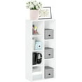thumbnail image 4 of 7-Cube 41.7" Wooden Reversible Open Bookcase for Office, Living Room, White, Multifunctional Shelf Storage Organizer for Home Decor, 4 of 5
