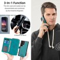 thumbnail image 4 of Crossbody Leather Magnetic Wallet Case Compatible Samsung Galaxy S23 Ultra/s23 Plus/s23 With Card Holder, 4 of 5