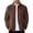 Coffee #21, variant on Faux Suede Zip Bomber Jacket Men Turn‑Down Collar Side Pockets Classic Casual Coat for Fall Winter Business Casual Daily Wear
