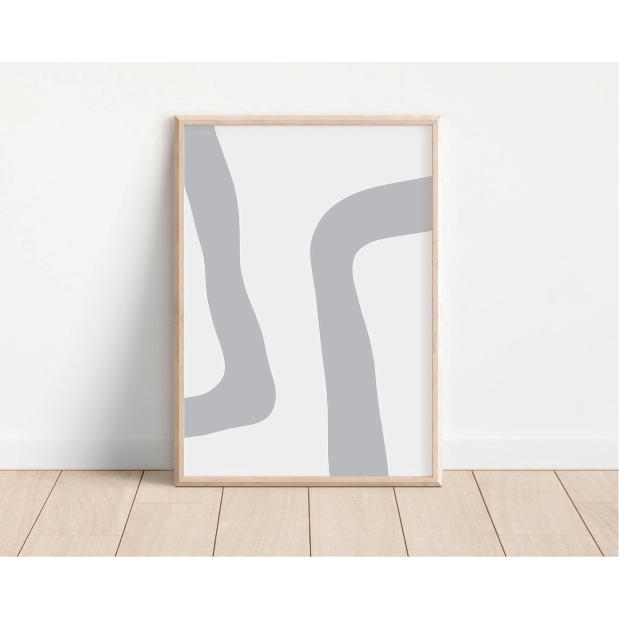 Grey Modern Abstract Wall Art Print Organic Minimalist Boho Modern Living Room And Office Decor