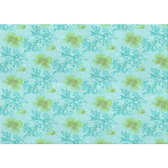 Ahgly Company Indoor Rectangle Patterned MediumTurquoise Green Area Rugs, 7' x 10'