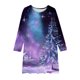 thumbnail image 4 of Vestido de manga larga con cuello redondo para niña, estampado navideño, manga larga, estilo skater, para recital escolar, de poliéster., 4 of 4