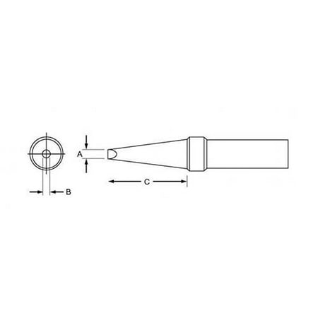 

1/16 -Single Flat Pt-Series Tips - Weller - PTAA7